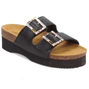 Naot Santa Rosa Double Band Crystal Embellished Buckle Strappy Sandals -Black